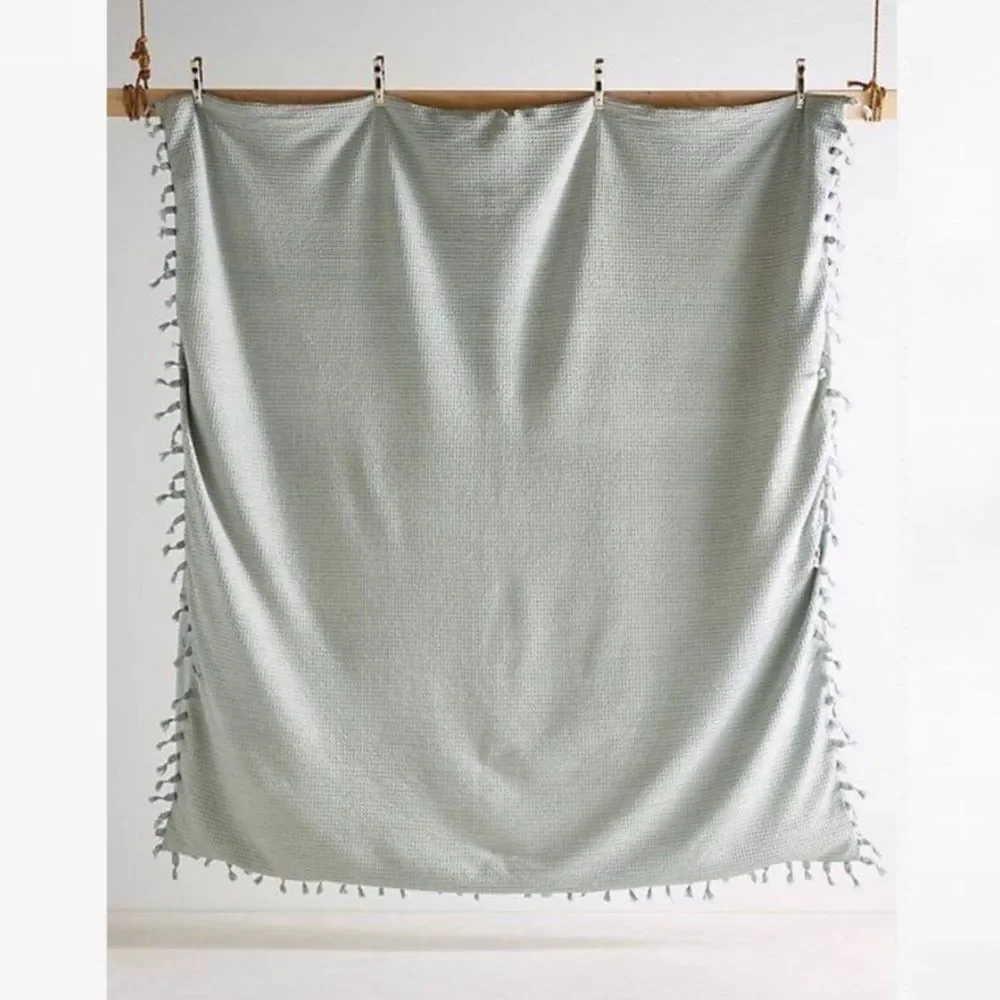 Anthropologie Arienne Textured Tassel Duvet Cover